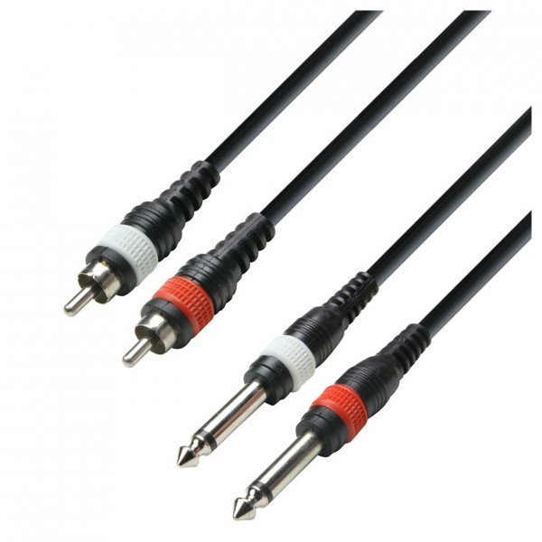 Adam Hall 3 STAR Unbalanced Twin 1/4" Jack to RCA, 3m