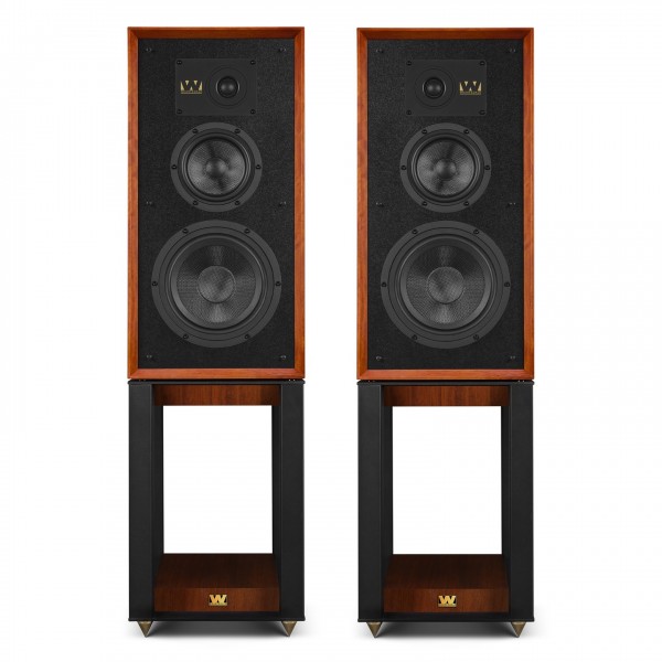 Wharfedale Super Linton Heritage Speakers and Stands, Mahogany