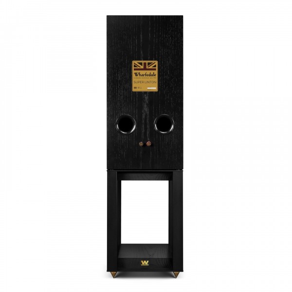 Wharfedale Super Linton Heritage Speakers and Stands, Black - Rear View
