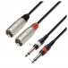 Adam Hall 3 STAR Unbalanced Twin XLR (M) to Twin TS Jack Cable, 1m