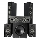 ELAC Debut F5.2 5.1 Speaker Package with Varro PS250 Subwoofer, Black Ash