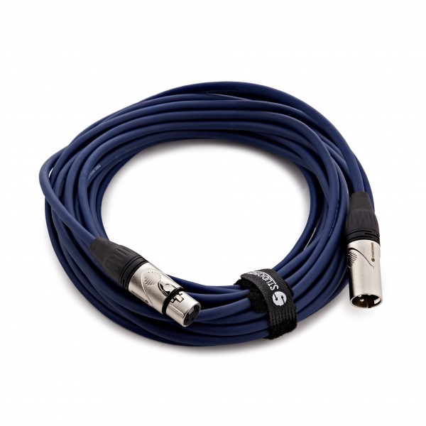 Blue XLR (M) - XLR (F) Cable by Studiospares, 10m