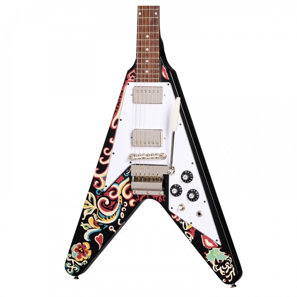 Epiphone Jimi Hendrix "Love Drops" Flying V Inspired by Gibson Custom, Ebony body 