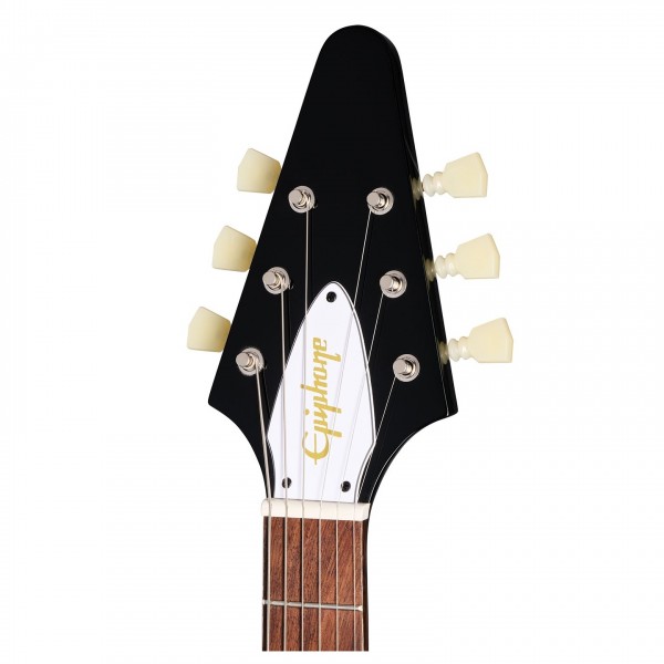Epiphone Jimi Hendrix "Love Drops" Flying V Inspired by Gibson Custom, Ebony - headstock 