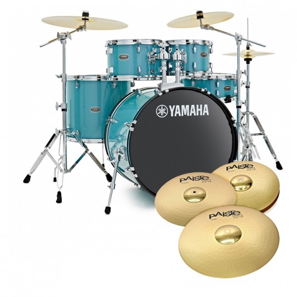 Yamaha Rydeen 22" Drum Kit w/Cymbals, Turquoise Glitter