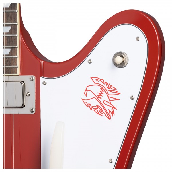 Epiphone 1963 Firebird V Maestro Vibrola Inspired by Gibson Custom, Ember Red - Firebird logo