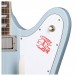 Epiphone 1963 Firebird V Maestro Vibrola Inspired by Gibson Custom, Frost Blue - firebird logo