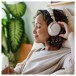 Denon AH-GC30 Premium Wireless Noise Cancelling Headphones, White - lifestyle