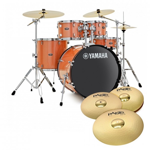 Yamaha Rydeen 22" Drum Kit w/Cymbals, Orange Sparkle