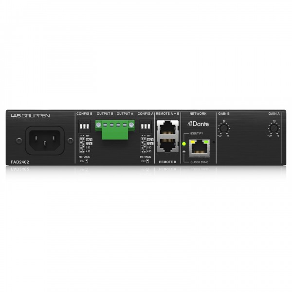 Lab Gruppen FAD2402 2 x 240W Commercial Amplifier with Dante - Rear 1