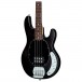 Sterling Stingray Ray4 Bass, Transparent Black - body slanted 