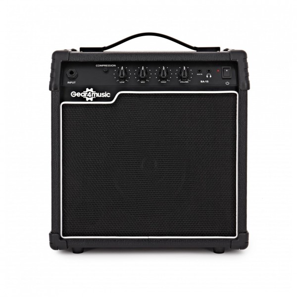 San Francisco Semi Acoustic Bass Black, 15W Bass Amp Pack