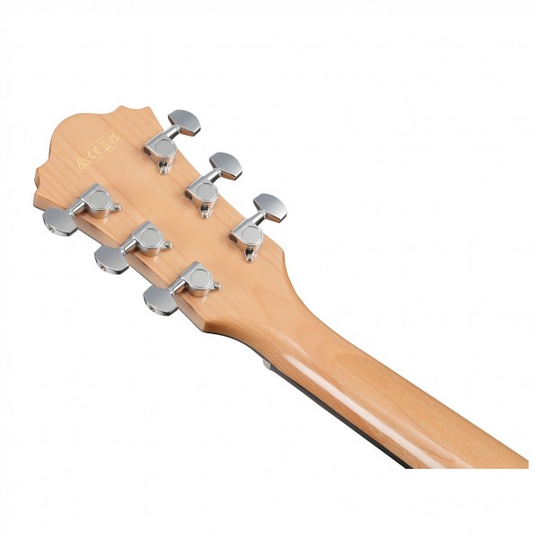 Ibanez AE170, Natural Top Transparent Red Back and Sides headstock back 