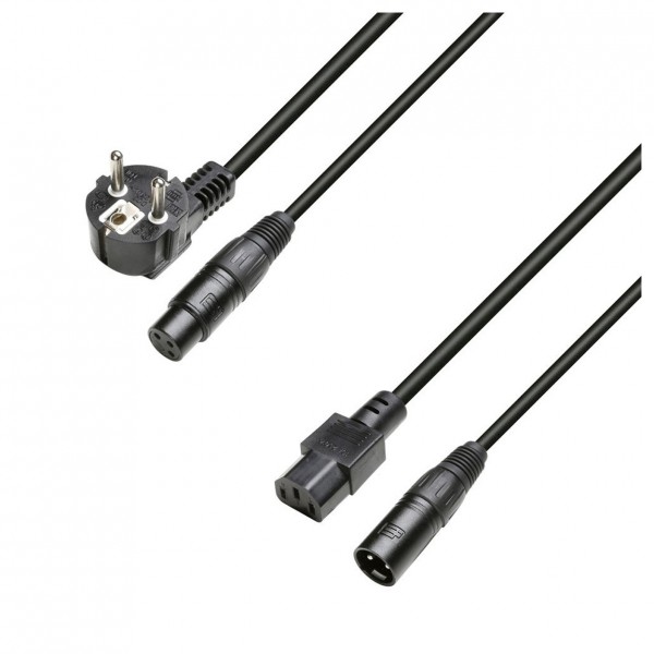 Adam Hall 3 STAR XLR (M) and IEC to Schuko Hybrid Cable, 10m