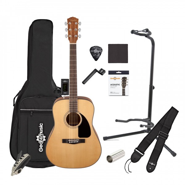 Fender CD-60 V3 Acoustic Guitar, Natural with Accessory Pack