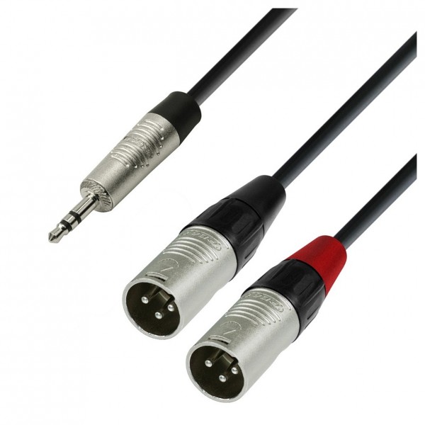 Adam Hall 4 STAR Rean 3.5mm TRS Mini Jack to Twin XLR (M) Splitter Cable, 3m