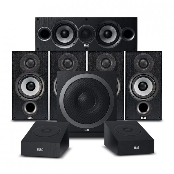 ELAC Debut B5.2 5.1.2 Black Ash Vinyl Speaker Package