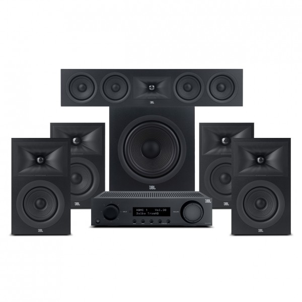 JBL MA310 AV Receiver & JBL Stage 250B 5.1 Package, Black