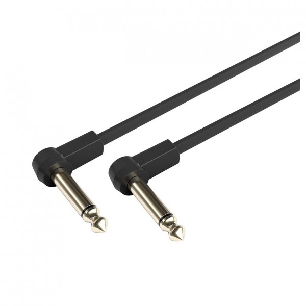 Adam Hall 4 STAR Rean Unbalanced Angled 1/4" Jack TS Patch Cable, 15cm - 6