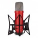 Rode NT1 Signature Series Condenser Microphone, Red - Angled with Mount