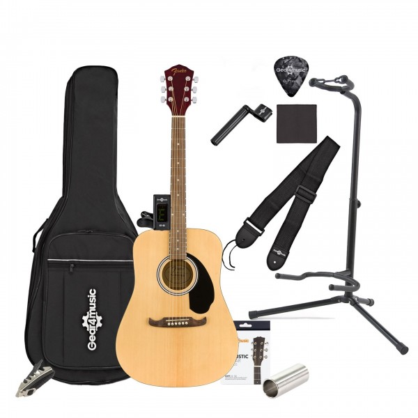 Fender FA-125 Dreadnought Guitar with Complete Acoustic Guitar Accessory Pack