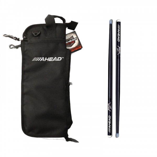 Ahead Drumstick Bag & Lars Ulrich Signature Sticks, Black