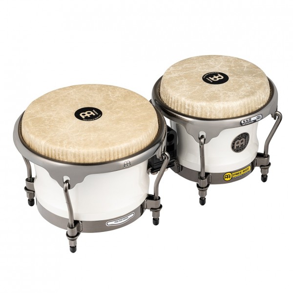 Meinl Percussion Artist Series Bongo Roberto Serrano, Remo Fiberskyn Heads, 7" & 8 1/2", Pearl White