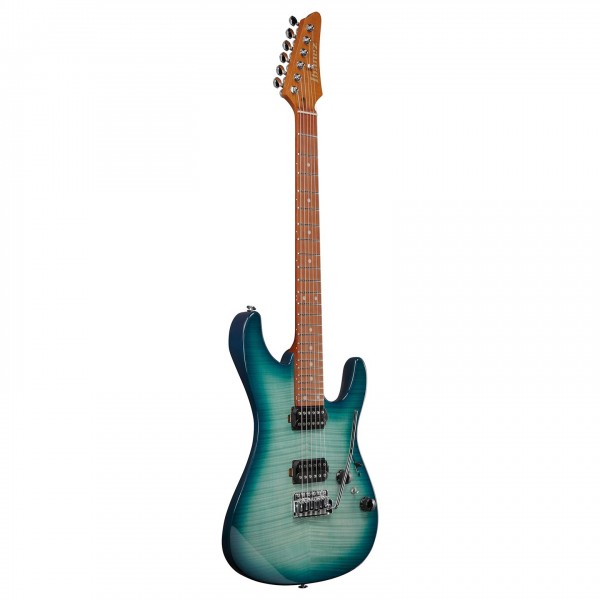 Ibanez AZ24S1F, Transparent Turquoise Burst side 