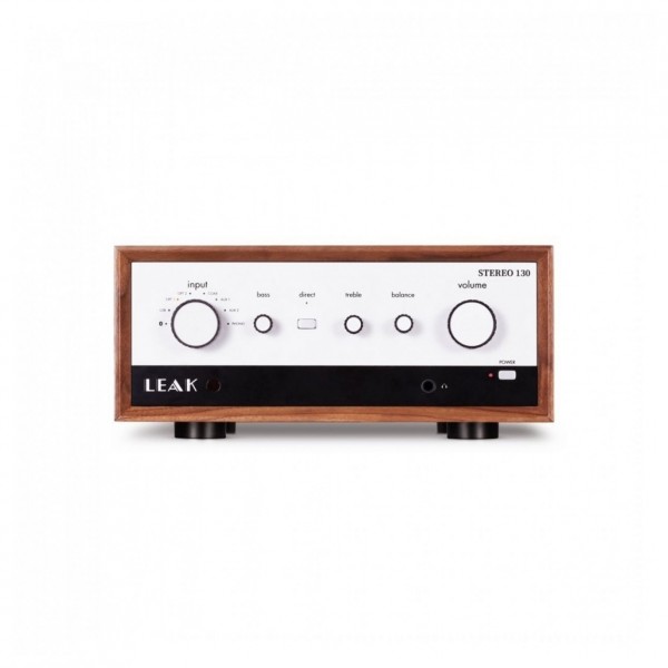 LEAK STEREO 130 Integrated Amplifier with DAC, Walnut - front 