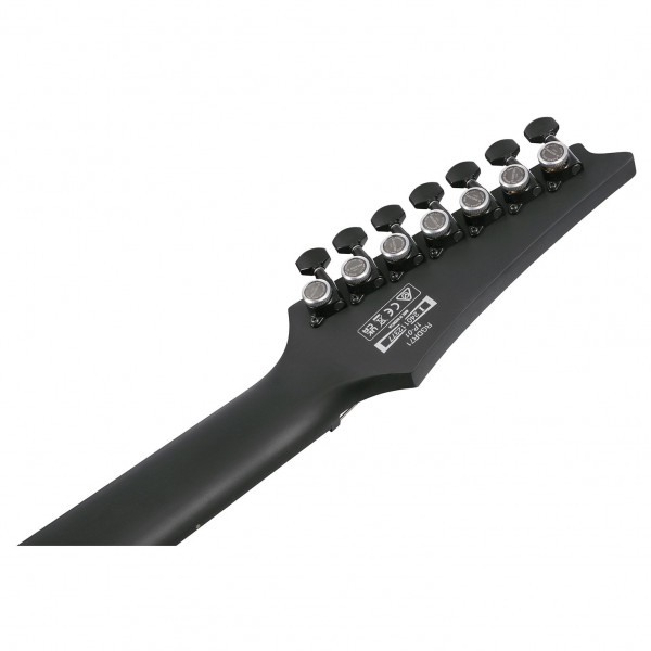 Ibanez RGDRB71 7 String, Black Flat headstock back 