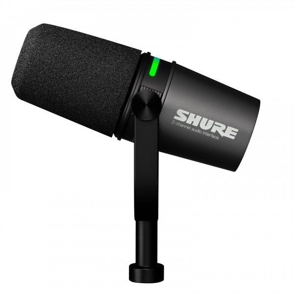 Shure MV7i Smart Mic with Built-in Audio Interface - Side, Yoke Down