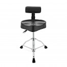 Hydraulic Saddle Drum Throne with Back Rest by Gear4music