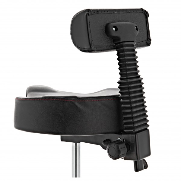 Hydraulic Saddle Drum Throne with Back Rest by Gear4music