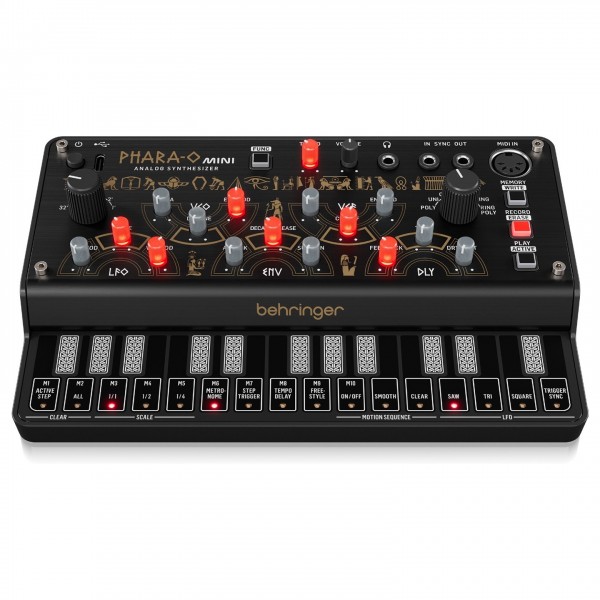 Behringer PHARA-O MINI Analog Polyphonic Synthesizer - Top, Front