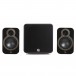 Q Acoustics 3020c Bookshelf Speaker & Q B12 Subwoofer 2.1 Speaker Bundle, Black