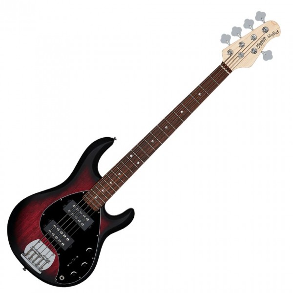 Sterling Stingray Ray5 Bass HH RW, Ruby Red Burst