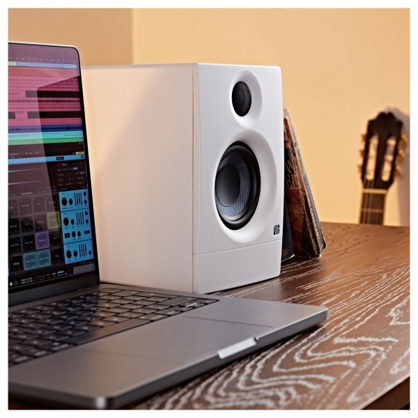 PreSonus Eris 3.5 2nd Gen Studio Monitors (Pair), White - Lifestyle 2