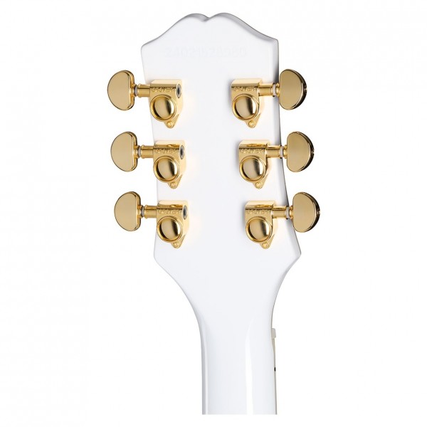 Epiphone Les Paul Custom Inspired by Gibson, Alpine White - headstock back 