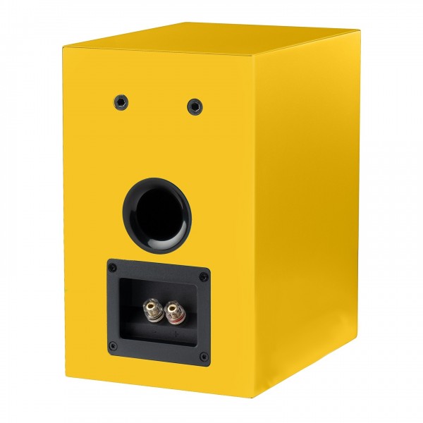 Pro-Ject Speaker Box 5 E Carbon Bookshelf Speaker (Pair), Satin Golden Yellow - rear 