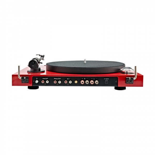 Pro-Ject Juke Box E Turntable All-In-One Amplifier Turntable, Red - rear