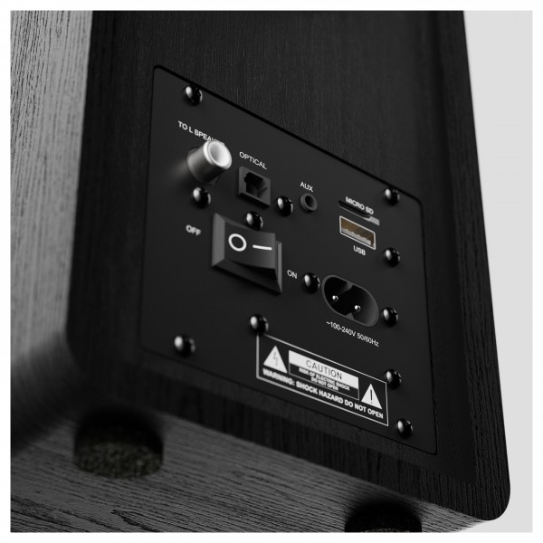 Majority D40 Bookshelf Speakers (Pair), Black - Detail image, rear panel