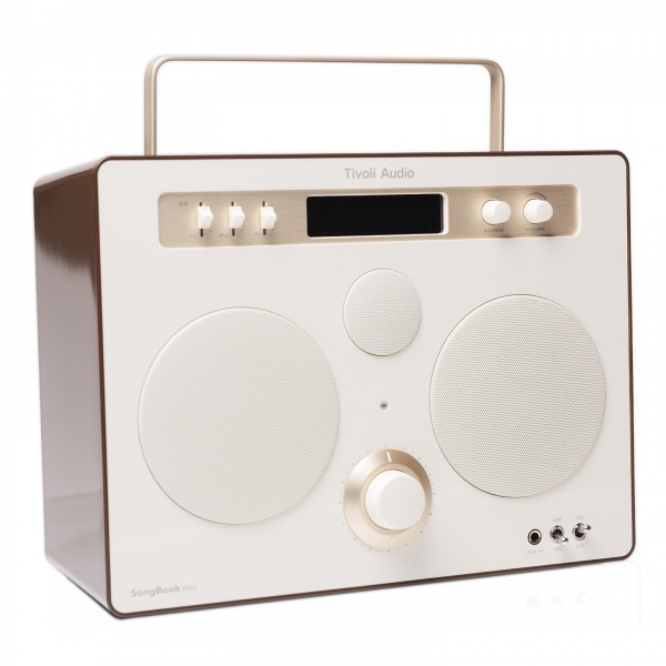 Tivoli Music Songbook Max Portable Bluetooth Speaker, Cream / Brown - left 