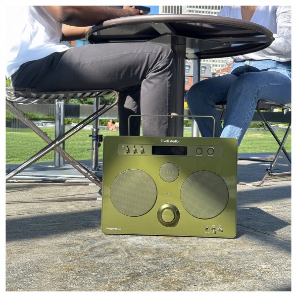 Tivoli Music Songbook Max Portable Bluetooth Speaker, Cream / Brown - table and legs 