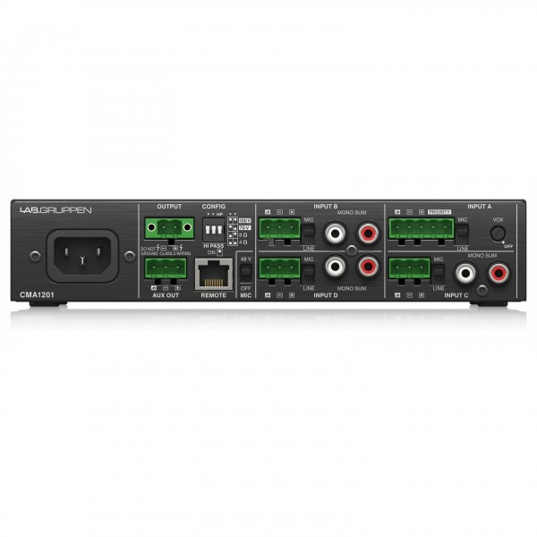 Lab Gruppen CMA1201 120W 4-Channel Commercial Mixer Amplifier - Rear 2