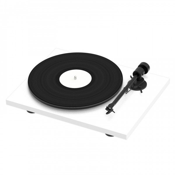 Pro-Ject T1 EVO Standard Turntable, White - Record mounted on top