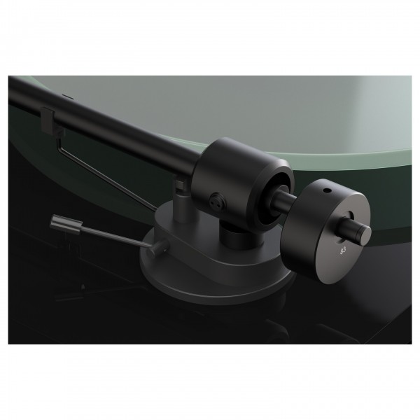 Pro-Ject T1 EVO Standard Turntable, Black - Detail image, bearings, tonearm, and counterweight
