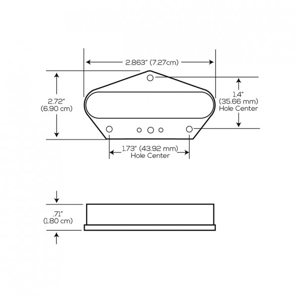Lace Sensor Red on Tele Bridge Plate, Black Cover dimensions 