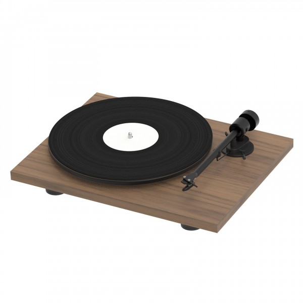 Pro-Ject T1 EVO Phono Turntable, Walnut - with record on top
