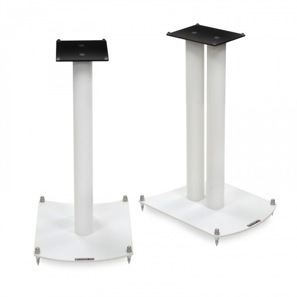 Atacama NeXXus 500 Essential Speaker Stands (Pair), Diamond White - Angled