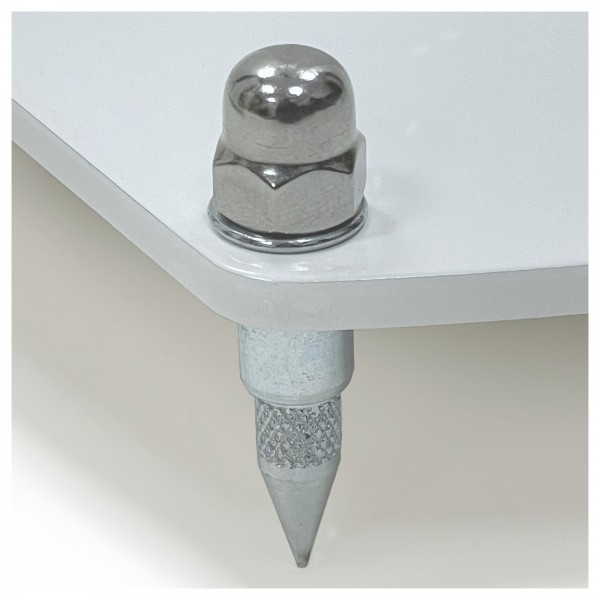 Atacama NeXXus 500 Essential Speaker Stands (Pair), Diamond White - Detail Image, Carpet Spikes